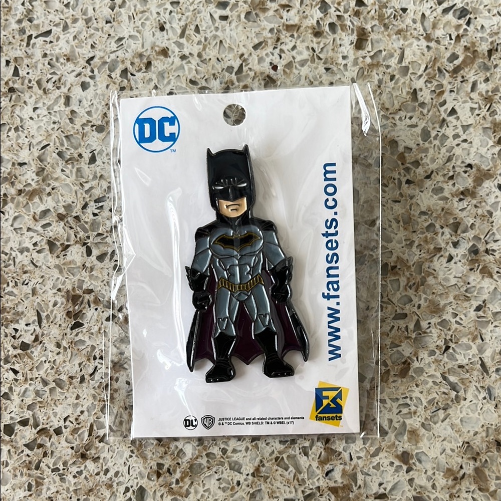 DC Batman Heroic Enamel Pin in Black, Gray, and Gold